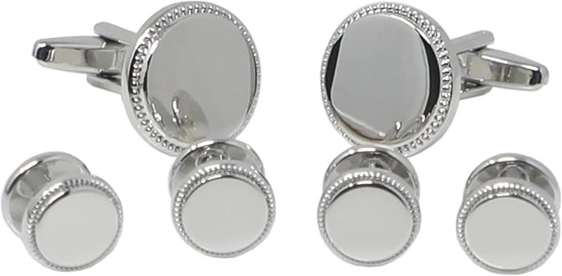 MENDEPOT Men Formal Wear Dress Shirt Cufflinks And Studs Set With Box Wedding Groom Groomsmen Gift - Image 1